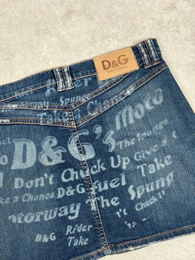 SS2006 Dolce & Gabbana Navy Denim Multi-Pocket Skirt nyADrlX 6