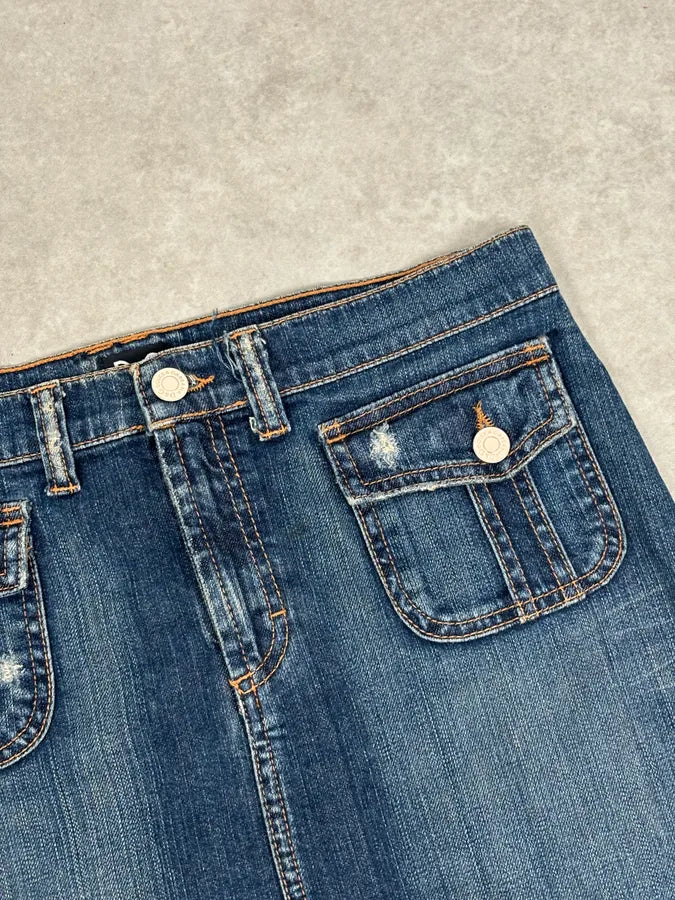 SS2006 Dolce & Gabbana Navy Denim Multi-Pocket Skirt nyADrlX 7