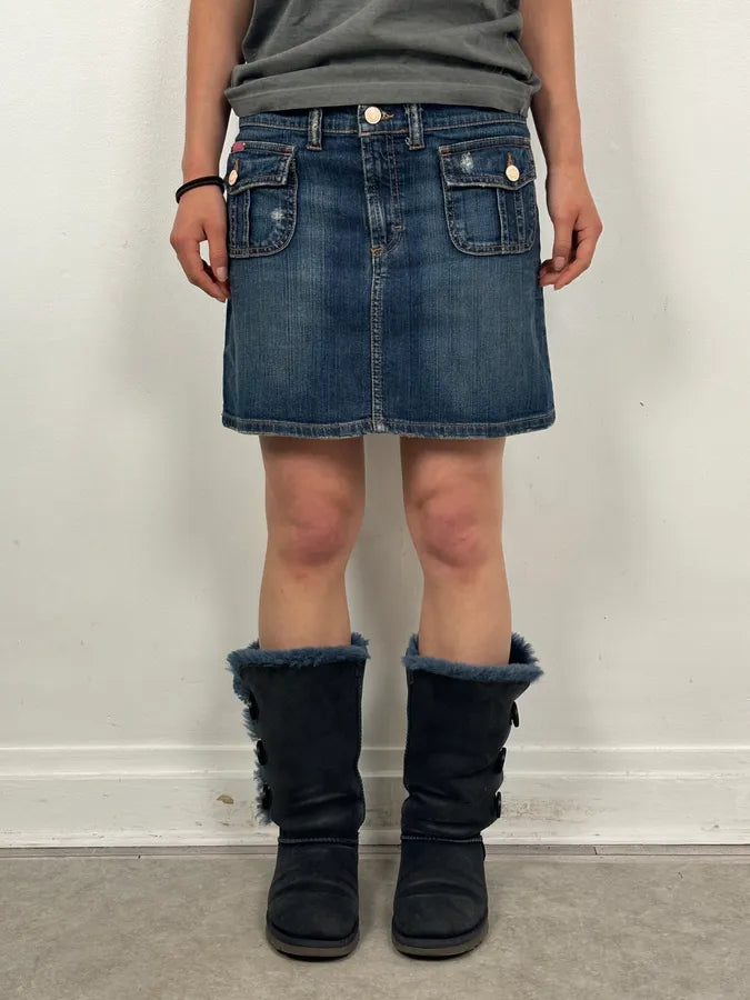 SS2006 Dolce & Gabbana Navy Denim Multi-Pocket Skirt nyADrlX 1