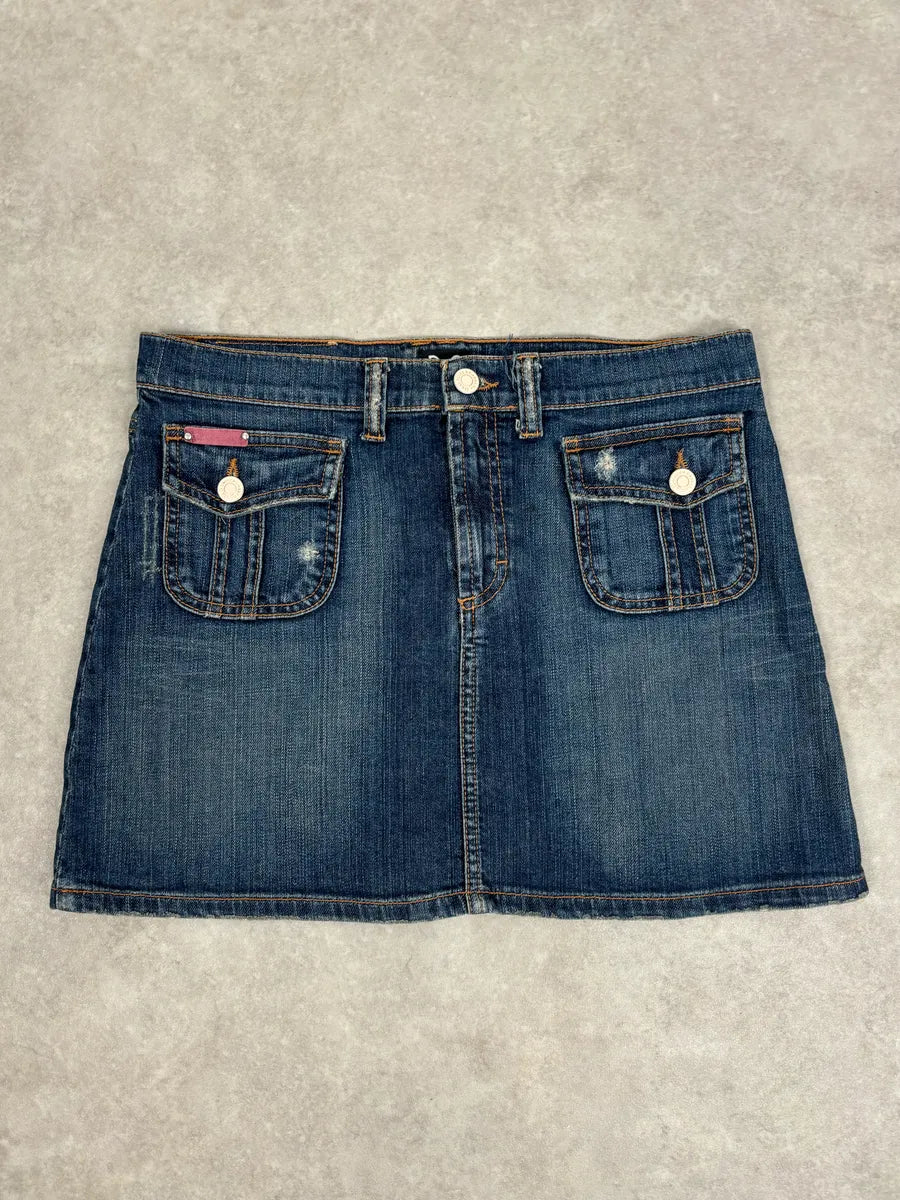 SS2006 Dolce & Gabbana Navy Denim Multi-Pocket Skirt nyADrlX 3