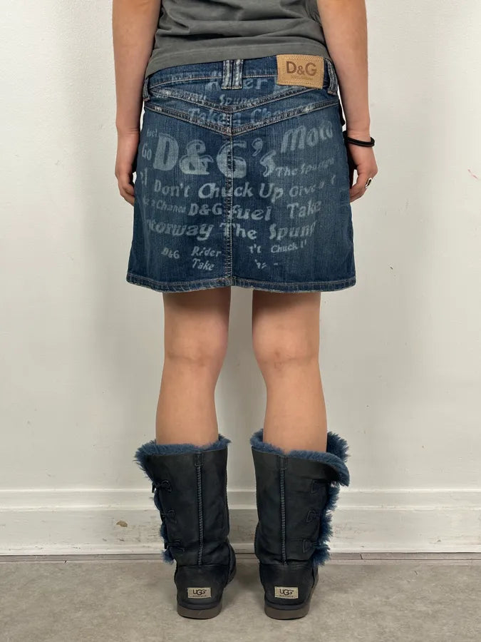 SS2006 Dolce & Gabbana Navy Denim Multi-Pocket Skirt nyADrlX 0