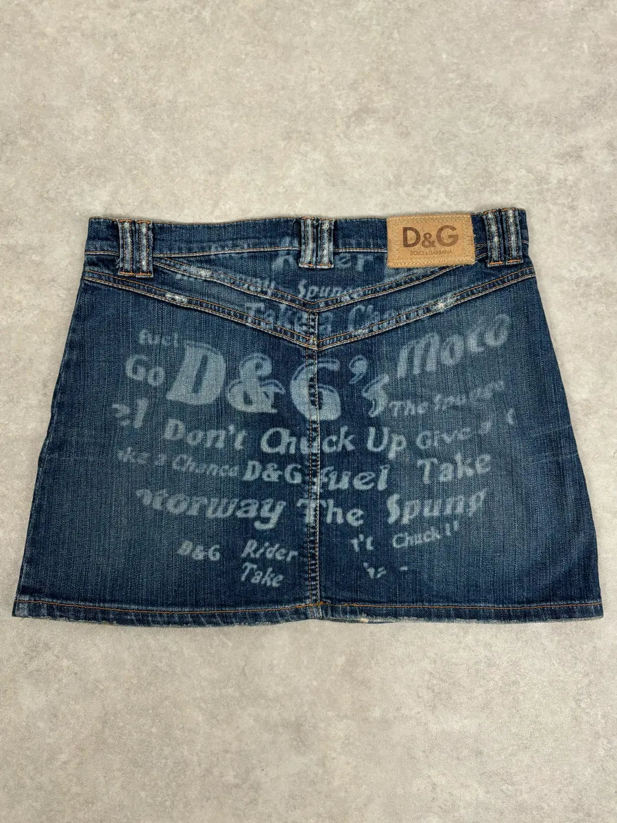 SS2006 Dolce & Gabbana Navy Denim Multi-Pocket Skirt nyADrlX 5