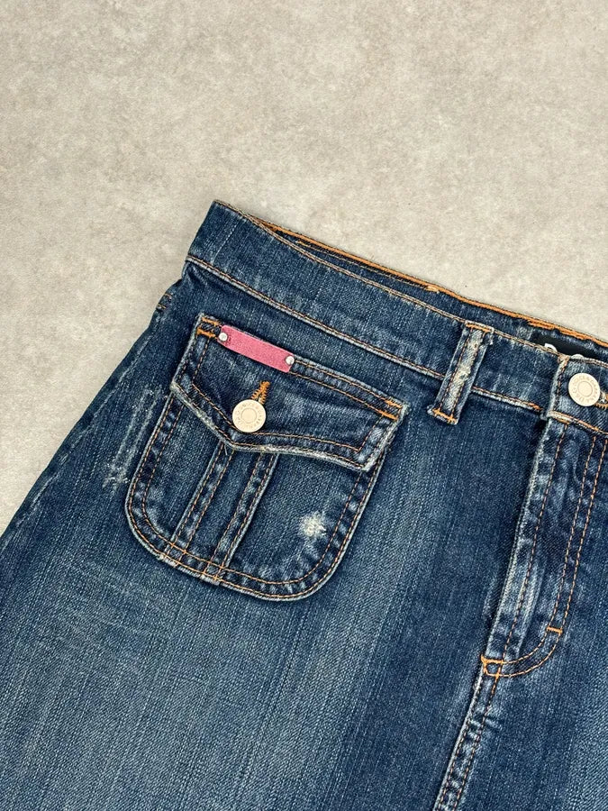 SS2006 Dolce & Gabbana Navy Denim Multi-Pocket Skirt nyADrlX 8