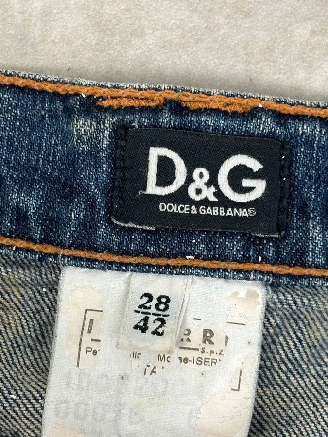 SS2006 Dolce & Gabbana Navy Denim Multi-Pocket Skirt nyADrlX 10