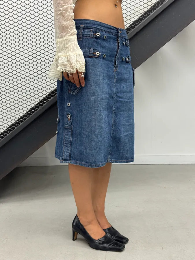 SS2004 Dolce & Gabbana Utility Blue Denim Skirt IETCfoO 1