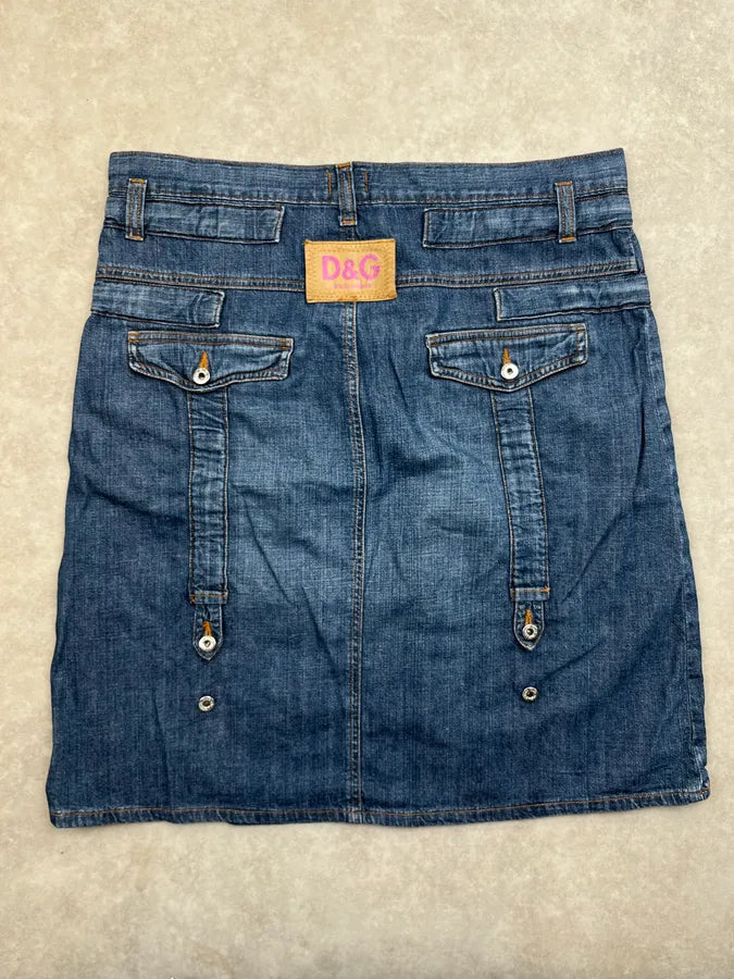 SS2004 Dolce & Gabbana Utility Blue Denim Skirt IETCfoO 4