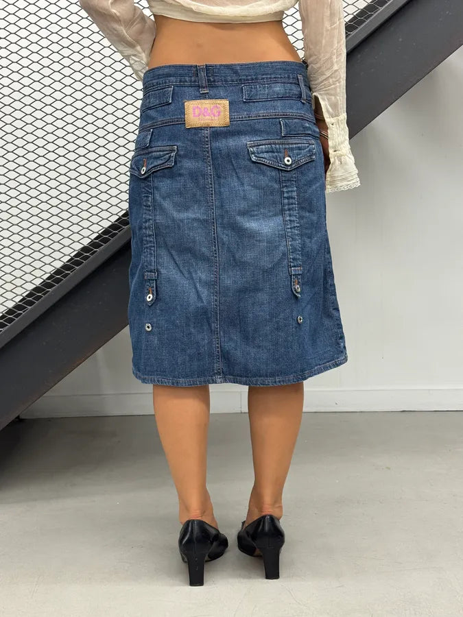 SS2004 Dolce & Gabbana Utility Blue Denim Skirt IETCfoO 2