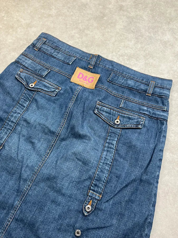 SS2004 Dolce & Gabbana Utility Blue Denim Skirt IETCfoO 6