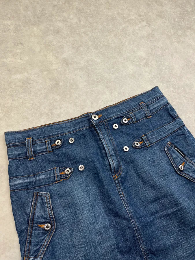 SS2004 Dolce & Gabbana Utility Blue Denim Skirt IETCfoO 5
