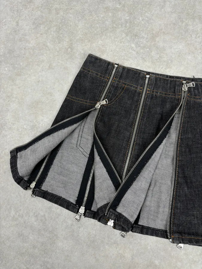 SS2003 Dolce & Gabbana Navy Denim Multi-Zip Skirt DVGRUDg 10