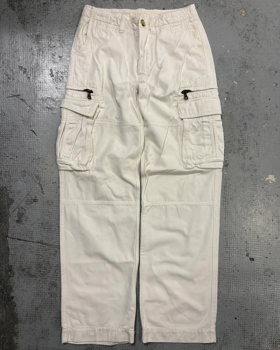 2000s Dolce & Gabbana White Cotton Cargo Pants Ffkqjzv 0