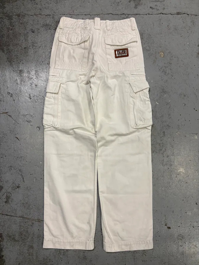2000s Dolce & Gabbana White Cotton Cargo Pants Ffkqjzv 5