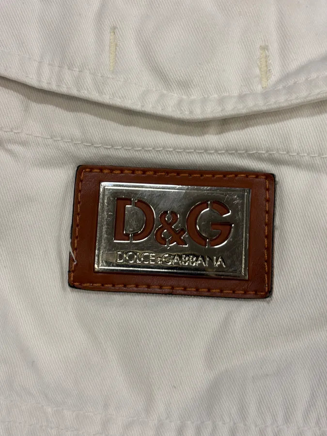 2000s Dolce & Gabbana White Cotton Cargo Pants Ffkqjzv 8