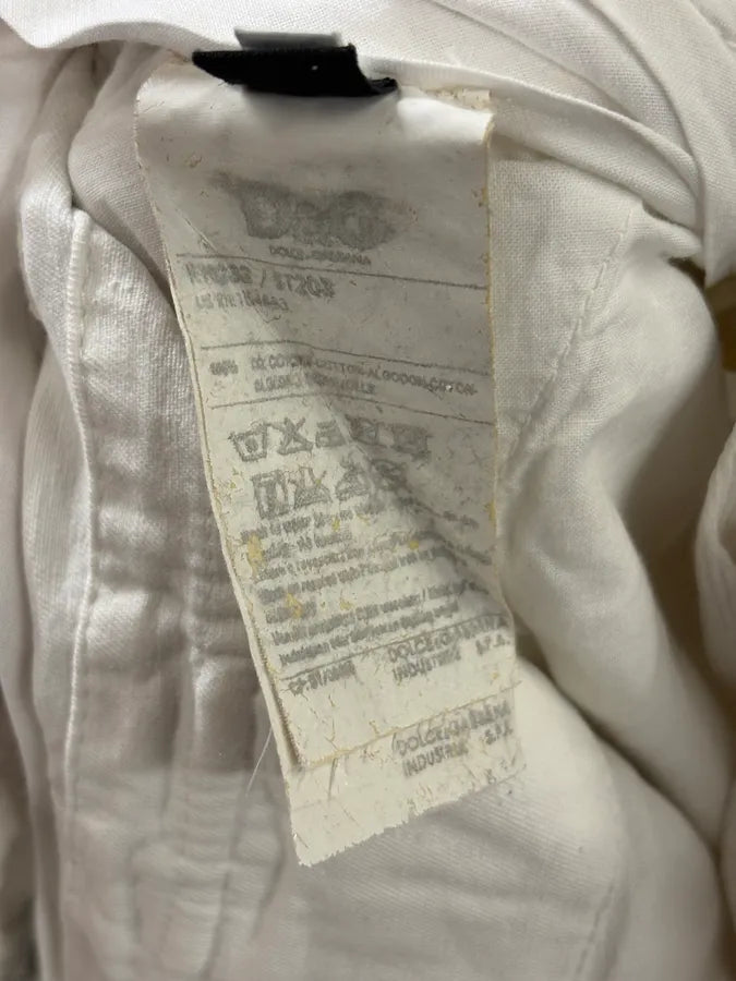 2000s Dolce & Gabbana White Cotton Cargo Pants Ffkqjzv 11
