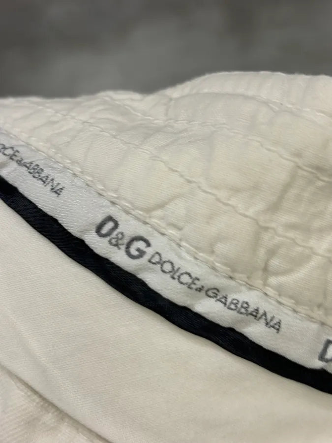 2000s Dolce & Gabbana White Cotton Cargo Pants Ffkqjzv 9