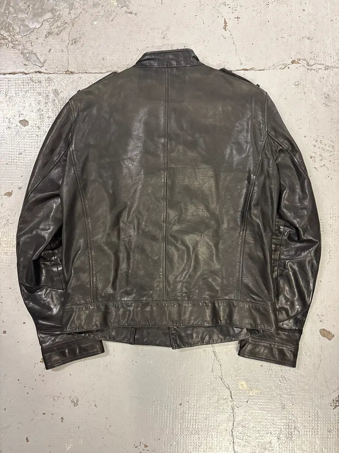 2010s Gucci Black Buttoned Officer Leather Jacket by Frida Giannini munnRrc 4