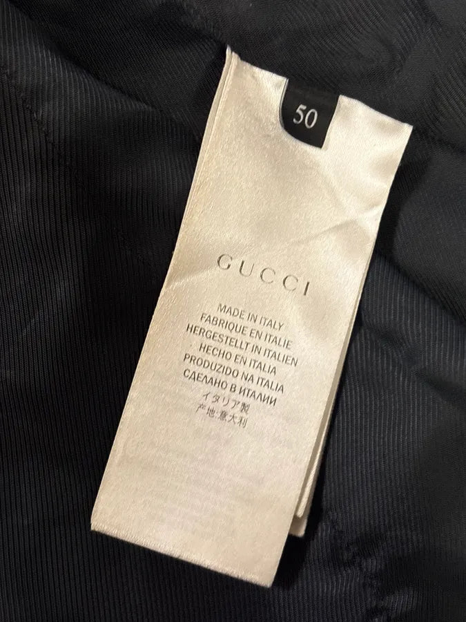 2010s Gucci Black Buttoned Officer Leather Jacket by Frida Giannini munnRrc 9