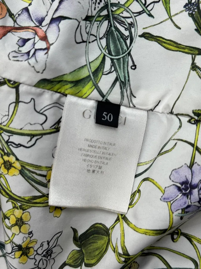 SS2012 Gucci Black Nylon Floral Lined Bomber Jacket By Frida Giannini tRoVuMS 10