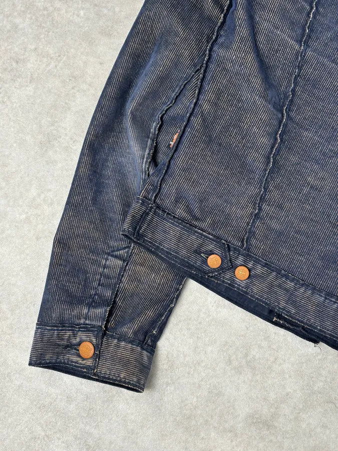 2000s Jean Paul Gaultier Navy Relief Denim Multi-Pocket Denim Jacket jdivVjL 7