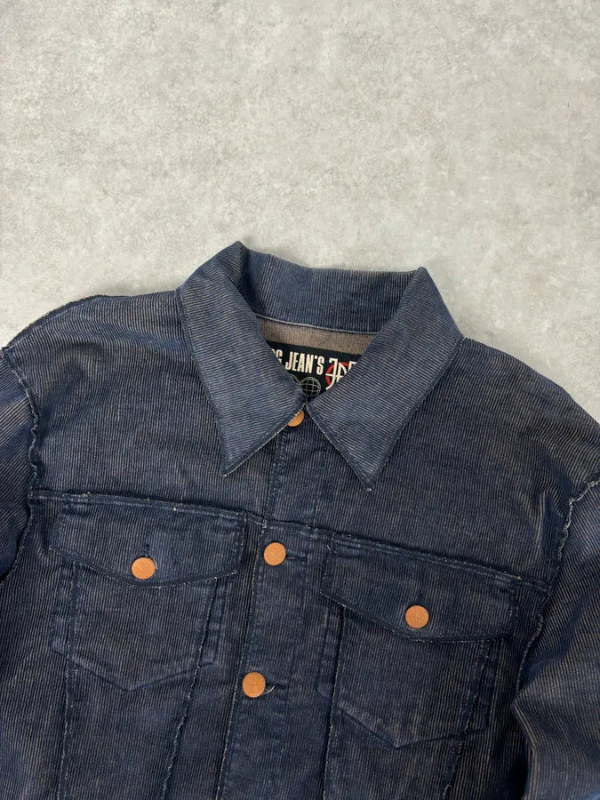 2000s Jean Paul Gaultier Navy Relief Denim Multi-Pocket Denim Jacket jdivVjL 3