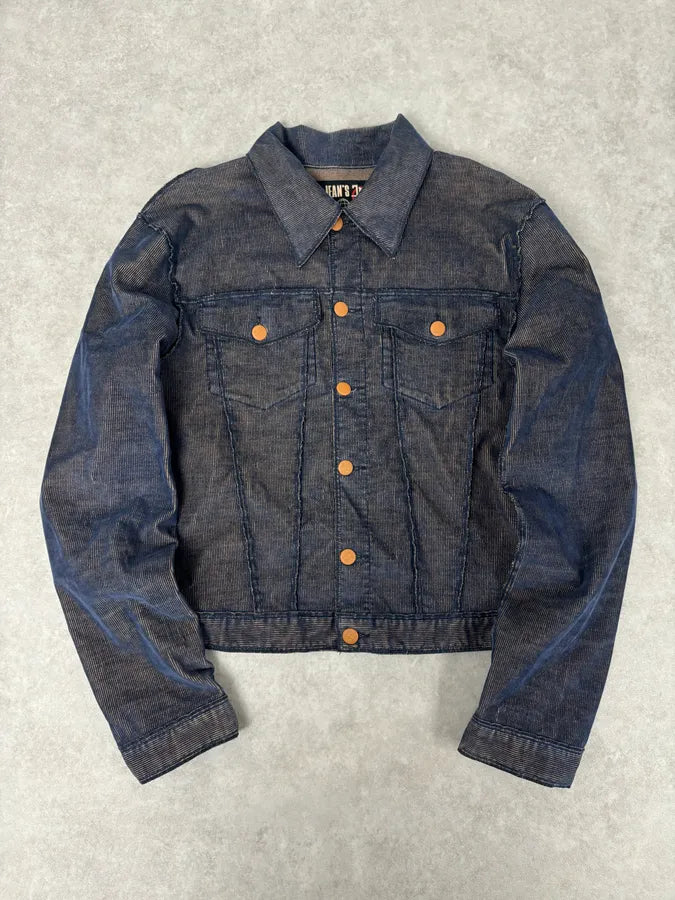 2000s Jean Paul Gaultier Navy Relief Denim Multi-Pocket Denim Jacket jdivVjL 0