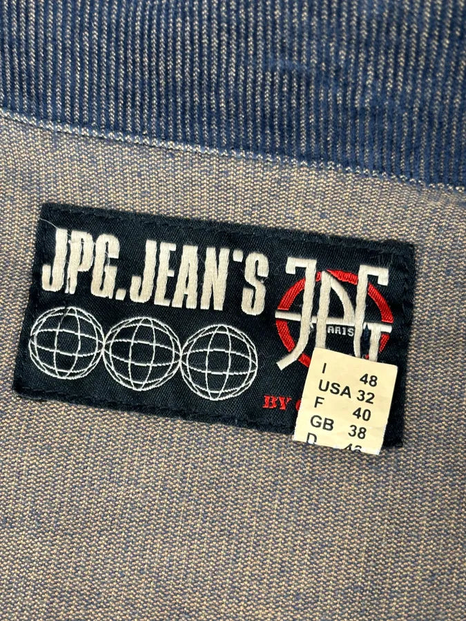2000s Jean Paul Gaultier Navy Relief Denim Multi-Pocket Denim Jacket jdivVjL 9