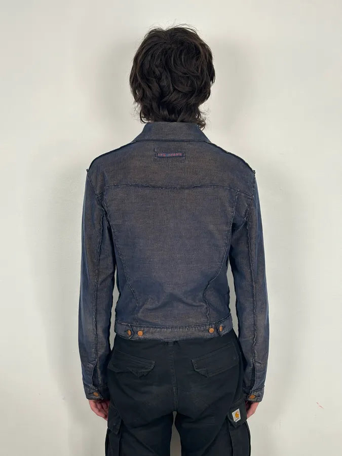 2000s Jean Paul Gaultier Navy Relief Denim Multi-Pocket Denim Jacket jdivVjL 2