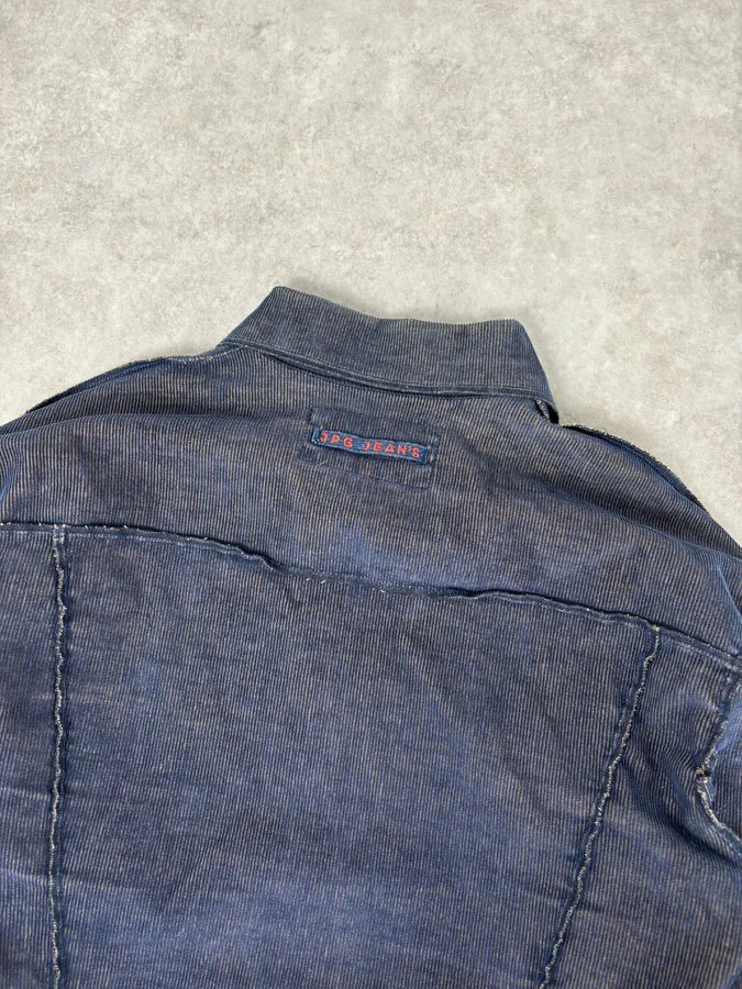2000s Jean Paul Gaultier Navy Relief Denim Multi-Pocket Denim Jacket jdivVjL 5