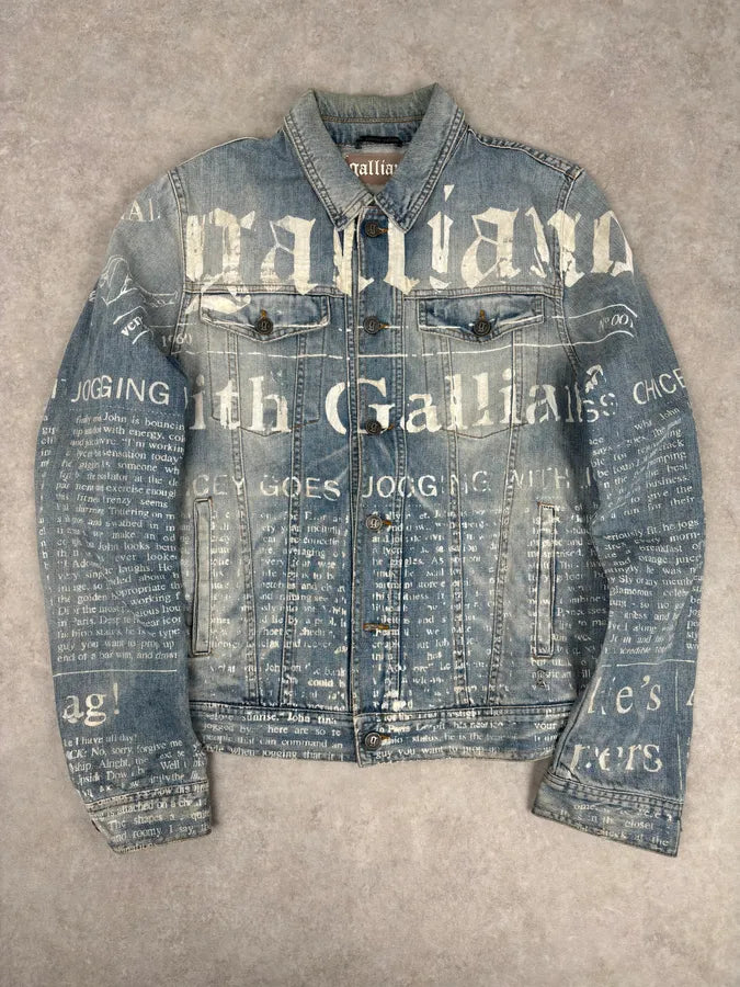 AW2011 John Galliano Light Blue Denim Gazette Magazine Denim Jacket CudPuve 0