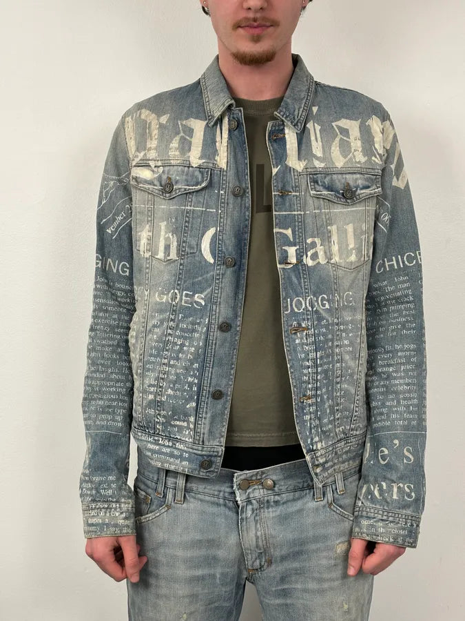 AW2011 John Galliano Light Blue Denim Gazette Magazine Denim Jacket CudPuve 1