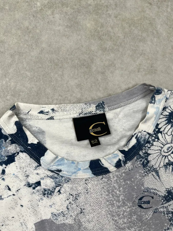 SS2004 Cavalli White Impressive Floral T-Shirt AlLfvSC 6