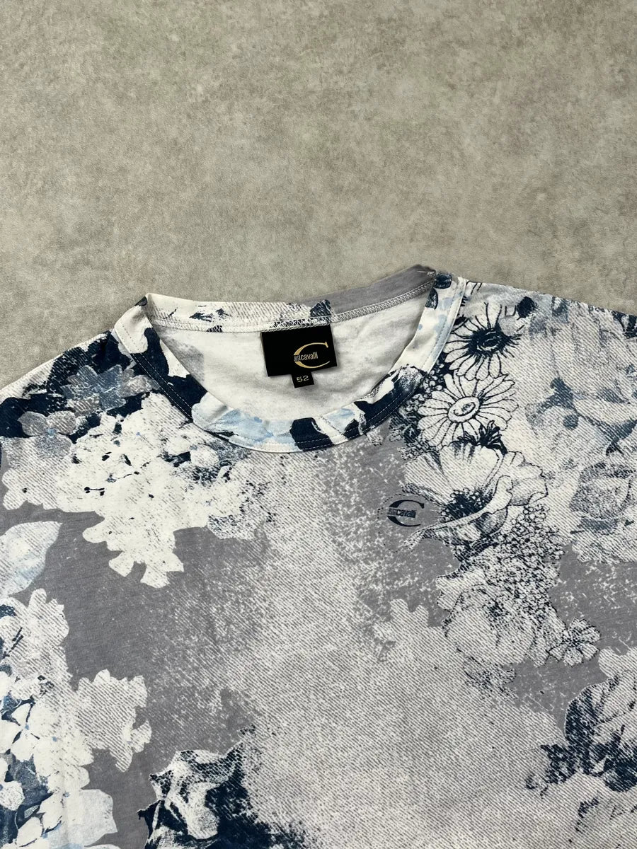 SS2004 Cavalli White Impressive Floral T-Shirt AlLfvSC 4