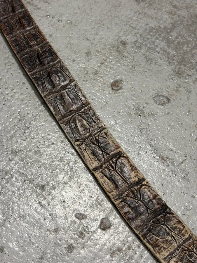 SS2004 Cavalli Brown Leather Crocodile Embossed Belt YFBjope 3