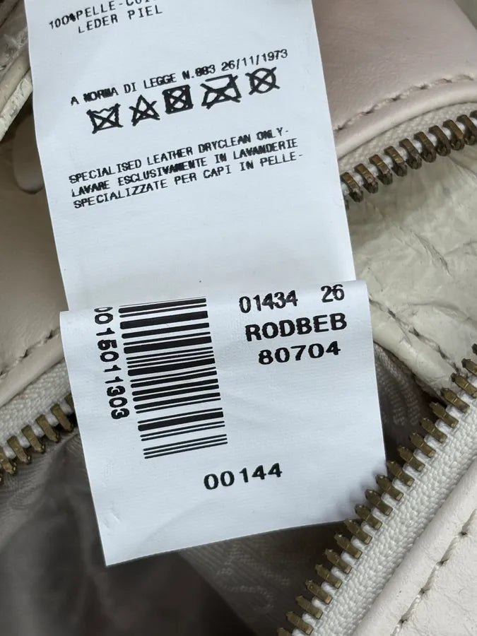 2000s Cavalli Cream Leather Python Embossed Handle Bag xEUsMHO 18