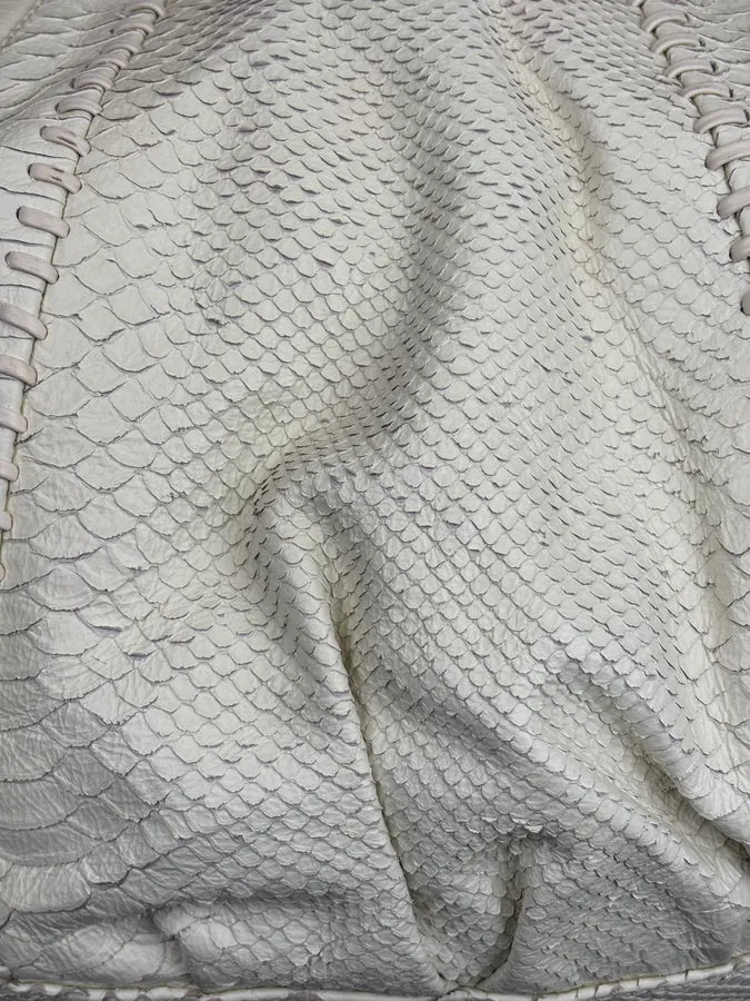2000s Cavalli Cream Leather Python Embossed Handle Bag xEUsMHO 12