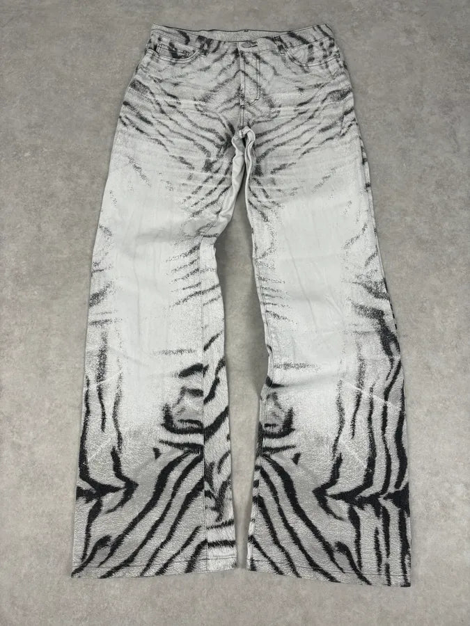 SS2002 Cavalli Black & White Zebra Safari Pants BbXEWEs 0