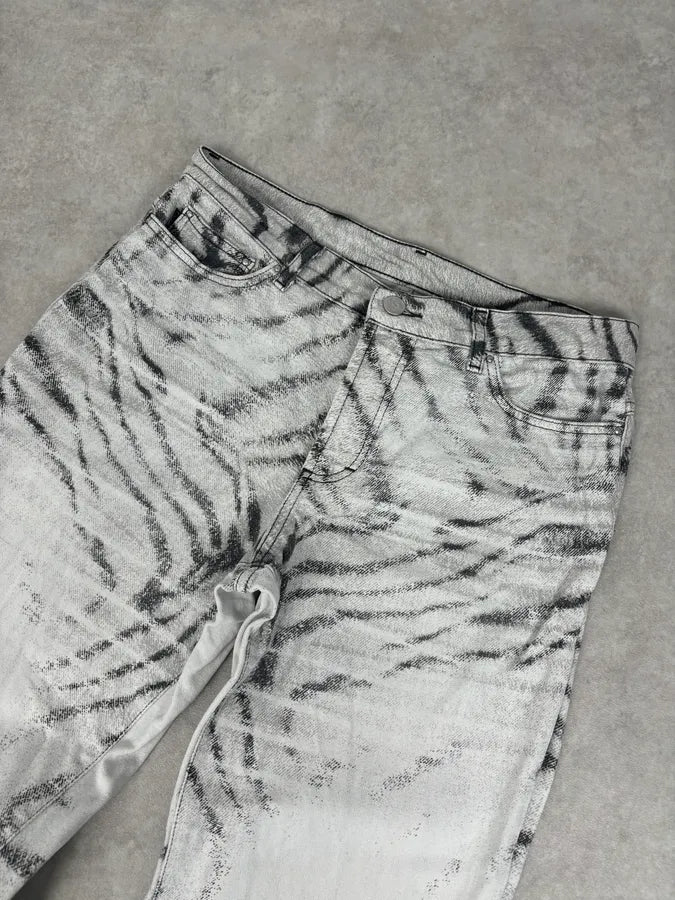 SS2002 Cavalli Black & White Zebra Safari Pants BbXEWEs 4