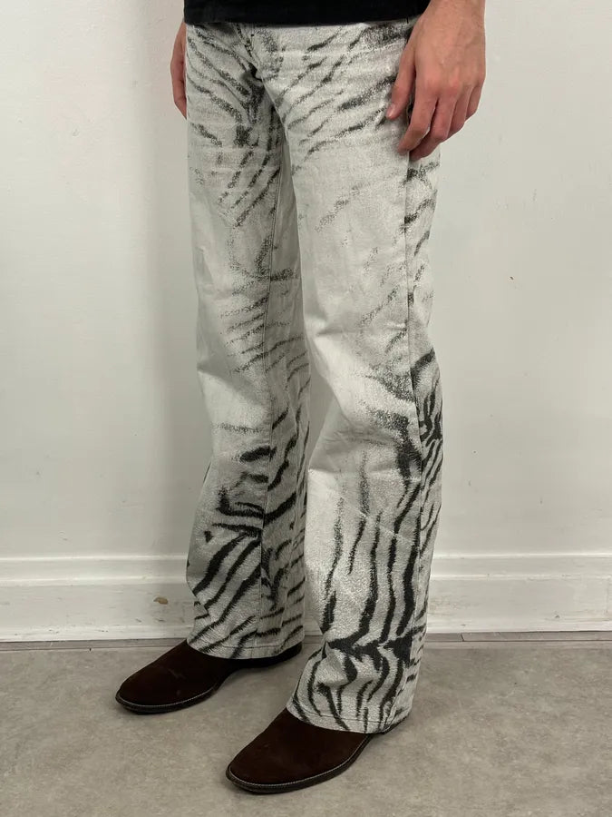 SS2002 Cavalli Black & White Zebra Safari Pants BbXEWEs 2