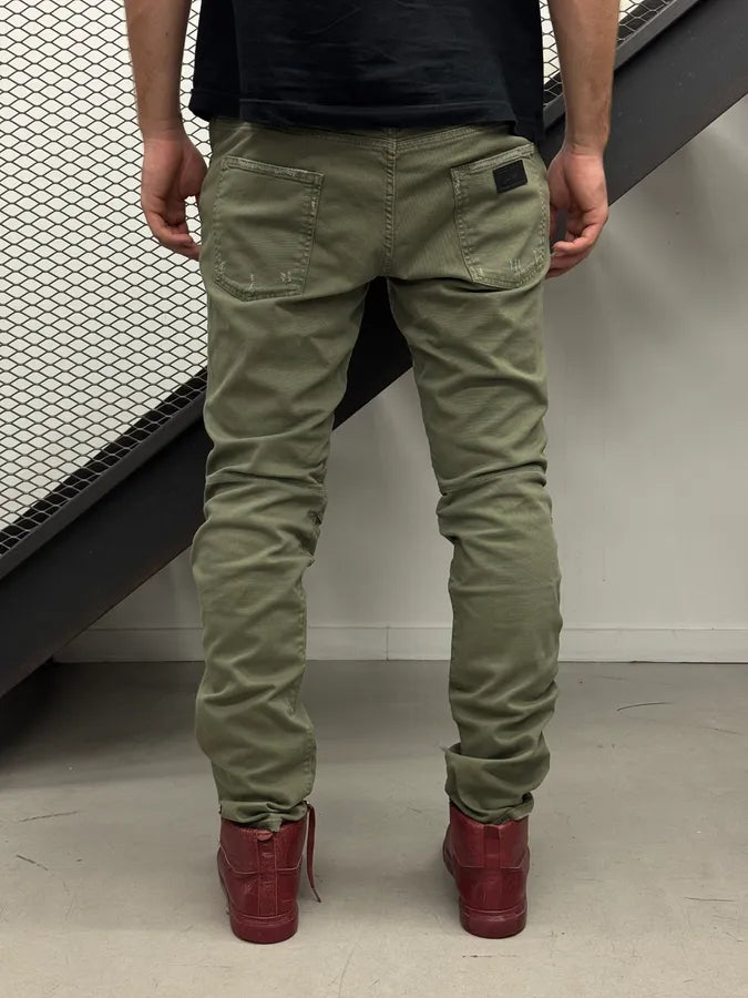 SS2018 Cavalli Khaki Avant-Garde Distressed Slim Jeans dllxafB 3