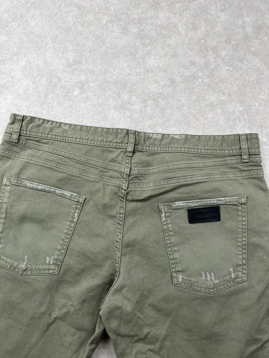 SS2018 Cavalli Khaki Avant-Garde Distressed Slim Jeans dllxafB 6