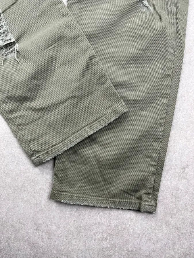 SS2018 Cavalli Khaki Avant-Garde Distressed Slim Jeans dllxafB 7
