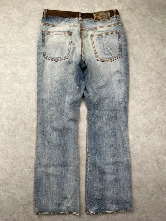 AW2005 Cavalli Light Blue Denim Embroidered Bootcut Jeans SRGCmdL 5