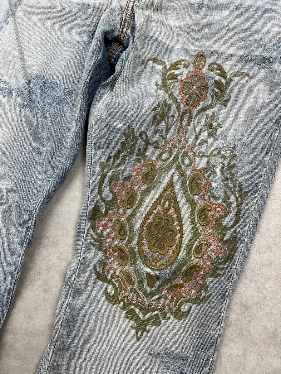 AW2005 Cavalli Light Blue Denim Embroidered Bootcut Jeans SRGCmdL 8
