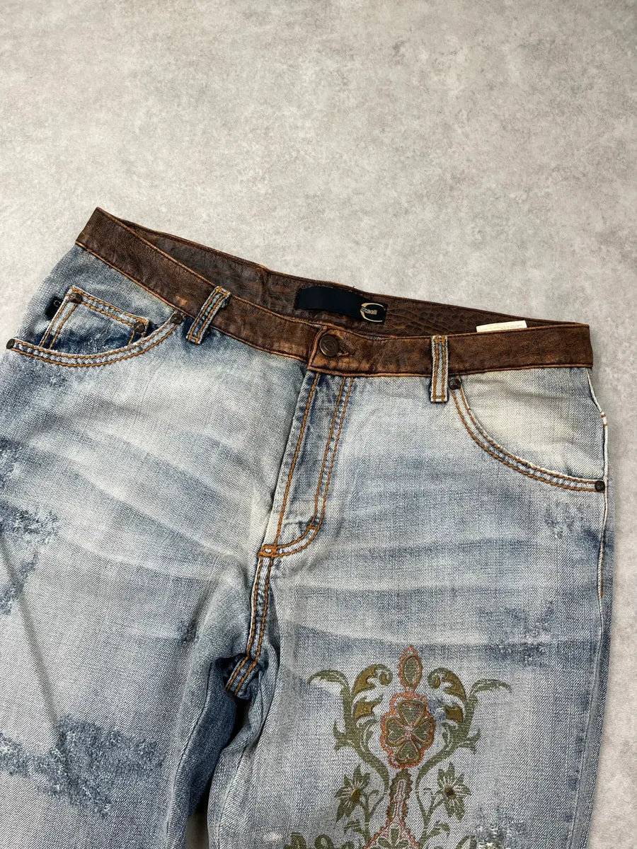 AW2005 Cavalli Light Blue Denim Embroidered Bootcut Jeans SRGCmdL 6