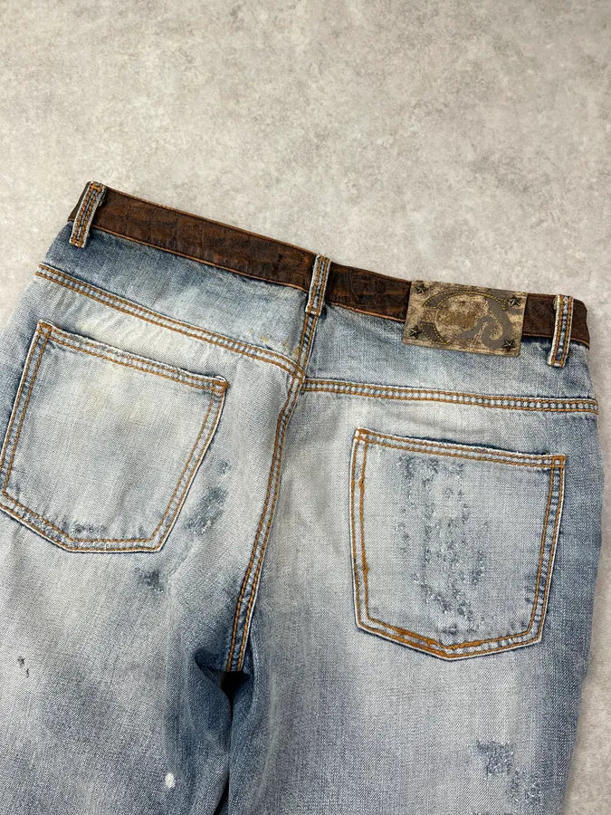 AW2005 Cavalli Light Blue Denim Embroidered Bootcut Jeans SRGCmdL 7