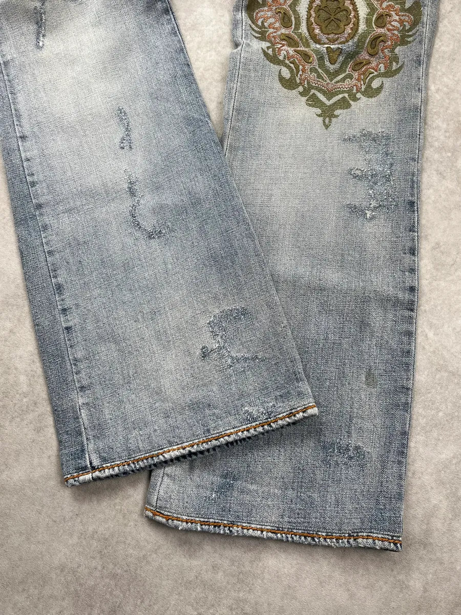 AW2005 Cavalli Light Blue Denim Embroidered Bootcut Jeans SRGCmdL 10