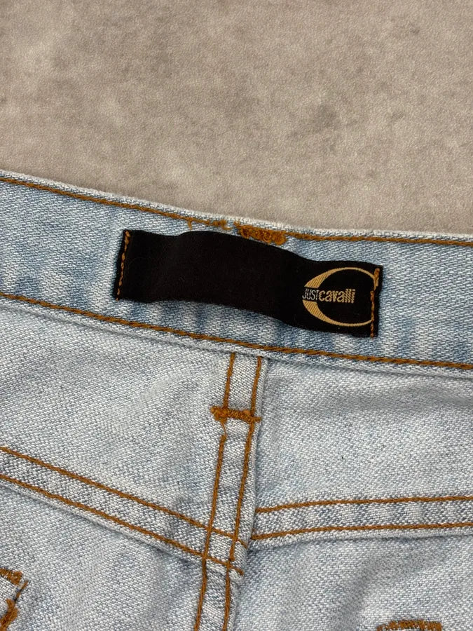SS2005 Cavalli Light Blue Denim Washed Jeans iewBacM 10