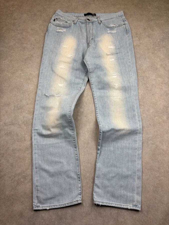 SS2005 Cavalli Light Blue Denim Washed Jeans iewBacM 3