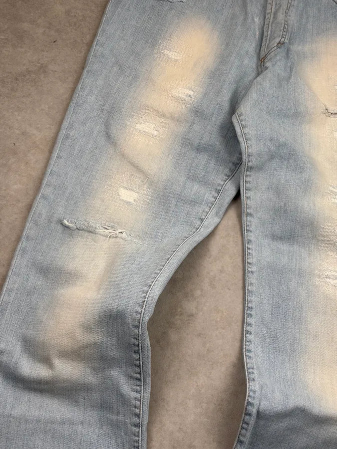 SS2005 Cavalli Light Blue Denim Washed Jeans iewBacM 9