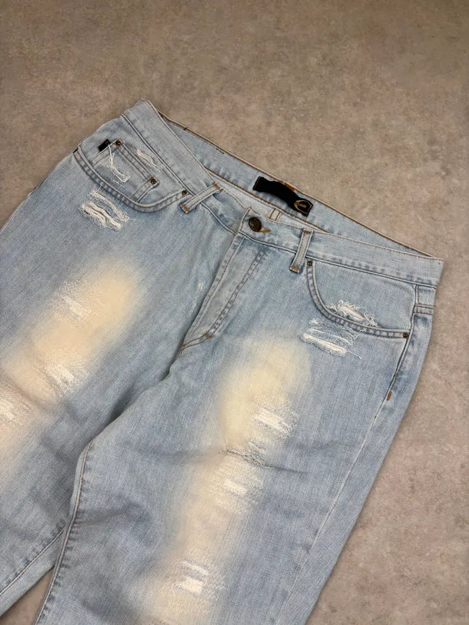 SS2005 Cavalli Light Blue Denim Washed Jeans iewBacM 4